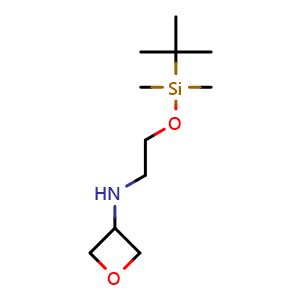 Chemical structure of N-[2-[tert-butyl(dimethyl)silyl]oxyethyl]oxetan-3-amine , CAS 1616924-64-1, AChemBlock U103733
