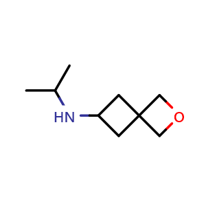 Chemical structure of N-isopropyl-2-oxaspiro[3.3]heptan-6-amine , CAS 2565807-76-1, AChemBlock U103743
