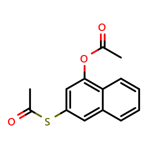 Chemical structure of (3-Acetylsulfanyl-1-naphthyl) acetate , CAS 2143010-96-0, AChemBlock U103769