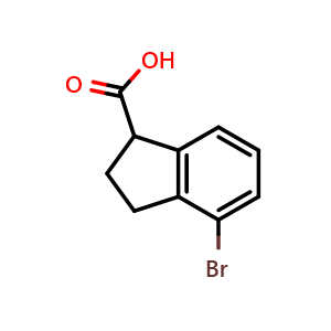 Chemical structure of 4-Bromoindane-1-carboxylic acid , CAS 66041-35-8, AChemBlock U103776