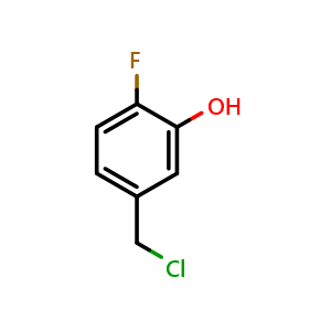 Chemical structure of 5-(Chloromethyl)-2-fluoro-phenol , CAS 1261615-37-5, AChemBlock U103778