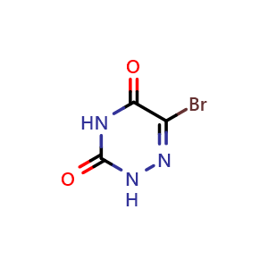 Chemical structure of 6-Bromo-2H-1,2,4-triazine-3,5-dione , CAS 4956-05-2, AChemBlock U103794