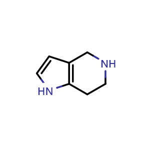 Chemical structure of 4,5,6,7-Tetrahydro-1H-pyrrolo[3,2-c]pyridine , CAS 1176405-02-9, AChemBlock U103799