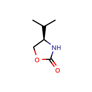 Chemical structure of (4R)-4-(propan-2-yl)-1,3-oxazolidin-2-one , CAS 95530-58-8, AChemBlock U103807
