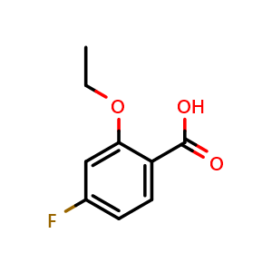 Chemical structure of 2-Ethoxy-4-fluorobenzoic acid , CAS 1233541-55-3, AChemBlock U103836