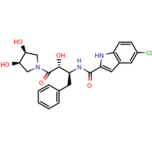 5-Chloro-N-((2S,3R)-4-((3S,4R)-3,4-dihydroxypyrrolidin-1-yl)-3-hydroxy-4-oxo-1-phenylbutan-2-yl)-1H-indole-2-carboxamide