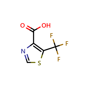 Chemical structure of 5-(Trifluoromethyl)-1,3-thiazole-4-carboxylic acid , CAS 900530-68-9, AChemBlock U103878