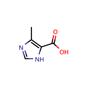 Chemical structure of 4-Methyl-1H-imidazole-5-carboxylic acid , CAS 1457-59-6, AChemBlock U103879