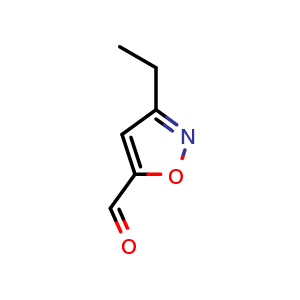 Chemical structure of 3-Ethyl-1,2-oxazole-5-carbaldehyde , CAS 72591-56-1, AChemBlock U103881