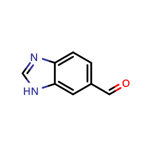 Chemical structure of 1H-1,3-benzodiazole-6-carbaldehyde , CAS 58442-17-4, AChemBlock U103884