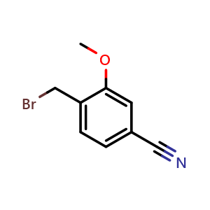 Chemical structure of 4-(Bromomethyl)-3-methoxybenzonitrile , CAS 104436-60-4, AChemBlock U103888
