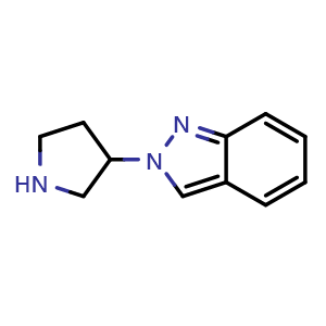 Chemical structure of 2-(Pyrrolidin-3-yl)-2H-indazole , CAS 1443979-68-7, AChemBlock U103916