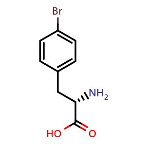 Chemical structure of 4-Bromo-L-phenylalanine , CAS 24250-84-8, AChemBlock U103943