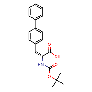Chemical structure of (R)-a-(Boc-amino)-biphenyl-4-propanoic acid , CAS 128779-47-5, AChemBlock U103944