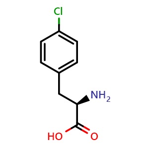 Chemical structure of 4-Chloro-D-phenylalanine , CAS 14091-08-8, AChemBlock U103946