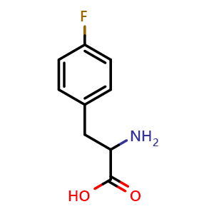 Chemical structure of 4-Fluoro-DL-phenylalanine , CAS 51-65-0, AChemBlock U103947