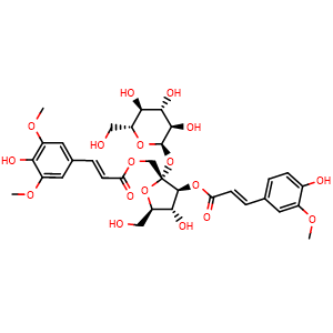Chemical structure of 3-Feruloyl-1-Sinapoyl sucrose , CAS 98942-06-4, AChemBlock U103959
