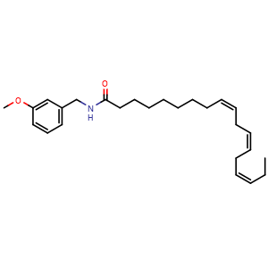 Chemical structure of N-3-methoxylBenzyllinolenicamide , CAS 383715-23-9, AChemBlock U103970