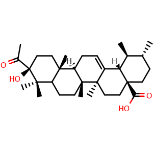 Chemical structure of 3-Acetylursolic acid , CAS 7372-30-7, AChemBlock U103980