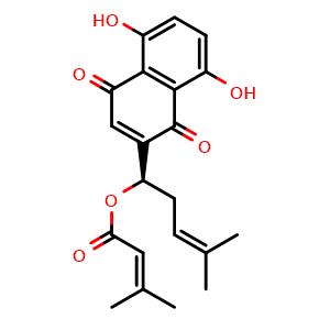 Chemical structure of (beta,beta-Dimethylacryl)shikonin , CAS 24502-79-2, AChemBlock U103995