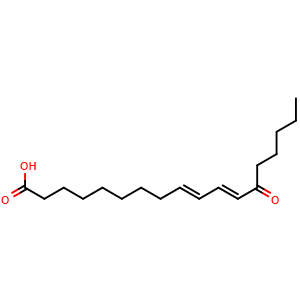 Chemical structure of 13-Oxo-9E,11E-octadecadienoic acid , CAS 29623-29-8, AChemBlock U104020