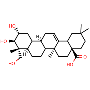 Chemical structure of Arjunolic acid , CAS 465-00-9, AChemBlock U104038