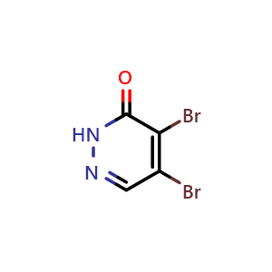 Chemical structure of 4,5-Dibromo-2,3-dihydropyridazin-3-one , CAS 5788-58-9, AChemBlock U104042