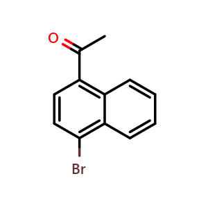 Chemical structure of 1-(1-Bromonaphthalen-4-yl)ethanone , CAS 46258-62-2, AChemBlock U104054