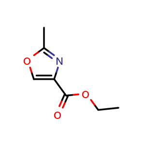 Chemical structure of Ethyl 2-methyloxazole-4-carboxylate , CAS 10200-43-8, AChemBlock U104062