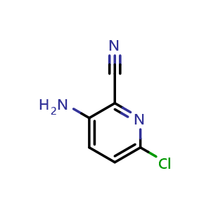 Chemical structure of 3-Amino-6-chloro-pyridine-2-carbonitrile , CAS 95095-84-4, AChemBlock U104081