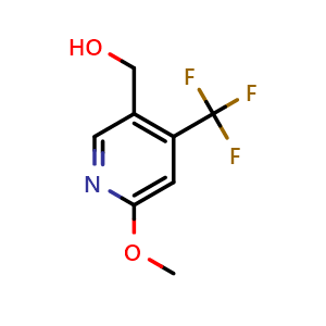 Chemical structure of [6-Methoxy-4-(trifluoromethyl)-3-pyridyl]methanol , CAS 1005171-84-5, AChemBlock U104089