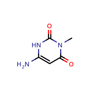 Chemical structure of 6-Amino-3-methyl-1H-pyrimidine-2,4-dione , CAS 21236-97-5, AChemBlock U104100