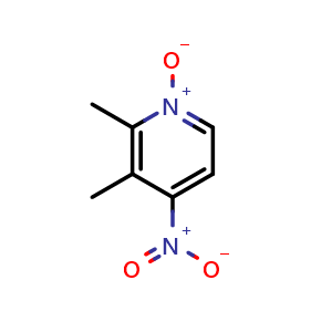 Chemical structure of 2,3-Dimethyl-4-nitro-1-oxido-pyridin-1-ium , CAS 37699-43-7, AChemBlock U104105