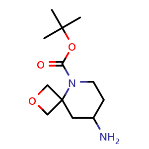 Chemical structure of Tert-butyl 8-amino-2-oxa-5-azaspiro[3.5]nonane-5-carboxylate , CAS 1367679-67-1, AChemBlock U104111