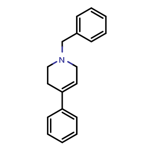 Chemical structure of 1-Benzyl-4-phenyl-3,6-dihydro-2H-pyridine , CAS 38025-45-5, AChemBlock U104114