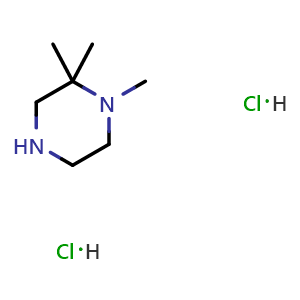 Chemical structure of 1,2,2-Trimethylpiperazine; dihydrochloride , CAS 932047-03-5, AChemBlock U104119