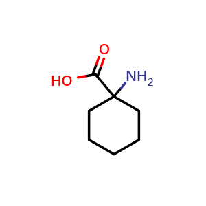 Chemical structure of 1-Amino-cyclohexanecarboxylic acid , CAS 2756-85-6, AChemBlock U104129