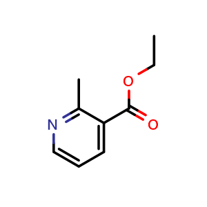 Chemical structure of Ethyl 2-methylpyridine-3-carboxylate , CAS 1721-26-2, AChemBlock U104131