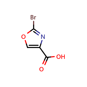 Chemical structure of 2-Bromo-1,3-oxazole-4-carboxylic acid , CAS 1167055-73-3, AChemBlock U104146