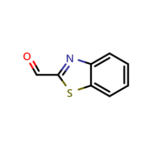 Chemical structure of 2-Benzothiazolecarboxaldehyde , CAS 6639-57-2, AChemBlock U104166