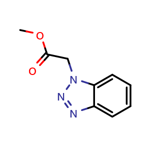 Chemical structure of Methyl 2-(1H-benzo[d][1,2,3]triazol-1-yl)acetate , CAS 174903-38-9, AChemBlock U104179