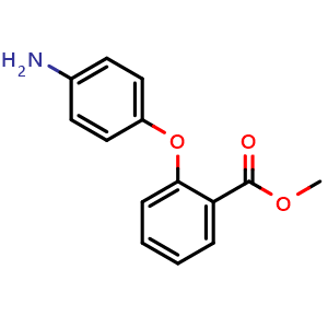 Chemical structure of Methyl 2-(4-aminophenoxy)benzoate , CAS 212189-58-7, AChemBlock U104183
