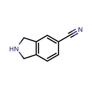 Chemical structure of Isoindoline-5-carbonitrile , CAS 263888-58-0, AChemBlock U104194