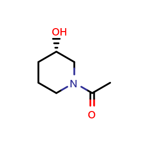 Chemical structure of 1-((S)-3-Hydroxypiperidin-1-yl)ethanone , CAS 1126736-22-8, AChemBlock U104197