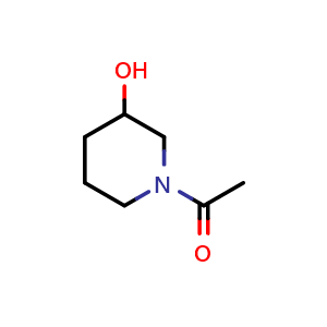 Chemical structure of 1-(3-Hydroxypiperidin-1-yl)ethanone , CAS 4045-27-6, AChemBlock U104199