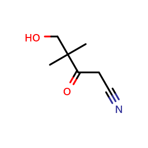 Chemical structure of 5-Hydroxy-4,4-dimethyl-3-oxopentanenitrile , CAS 489432-33-9, AChemBlock U104206