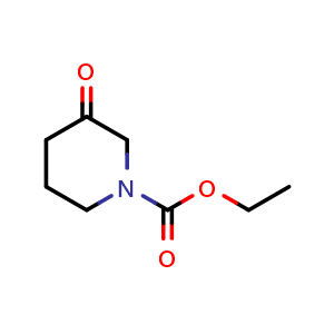 Chemical structure of Ethyl 3-oxopiperidine-1-carboxylate , CAS 61995-19-5, AChemBlock U104217