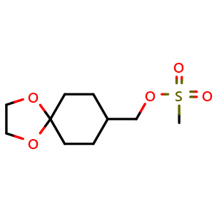 Chemical structure of [(4',4'-Ethylenedioxy)cyclohexyl]methyl methanesulfonate , CAS 147767-55-3, AChemBlock U104228
