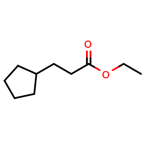 Chemical structure of Ethyl 3-cyclopentylpropanoate , CAS 17931-64-5, AChemBlock U104232