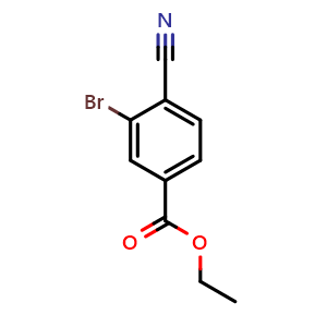 Chemical structure of Ethyl 3-bromo-4-cyanobenzoate , CAS 362527-61-5, AChemBlock U104243